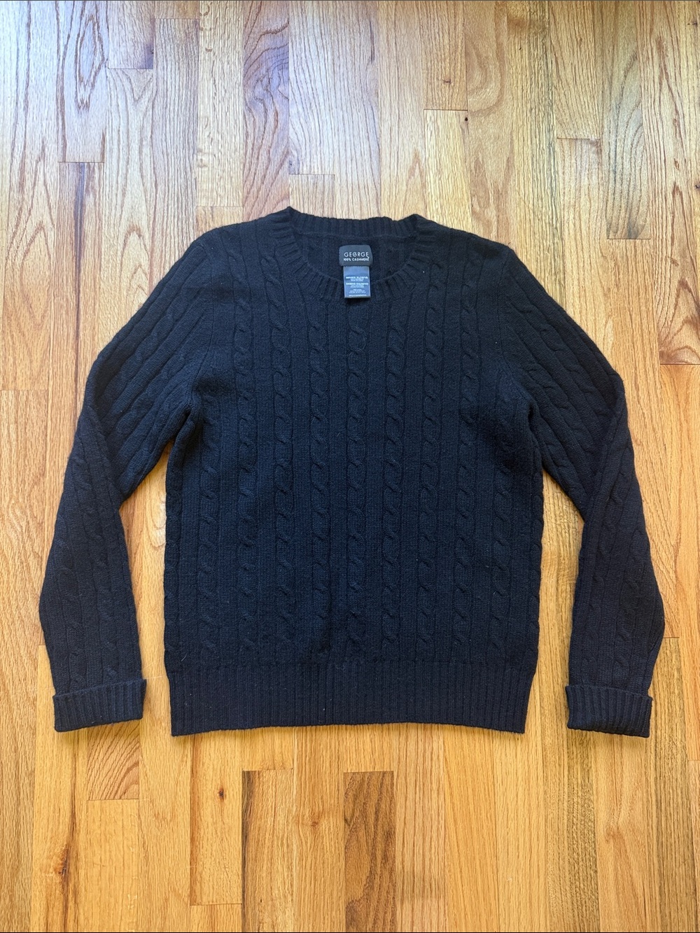 George Black Cable-Knit Crewneck Sweater 100% Cashmere - Picture 1 of 5